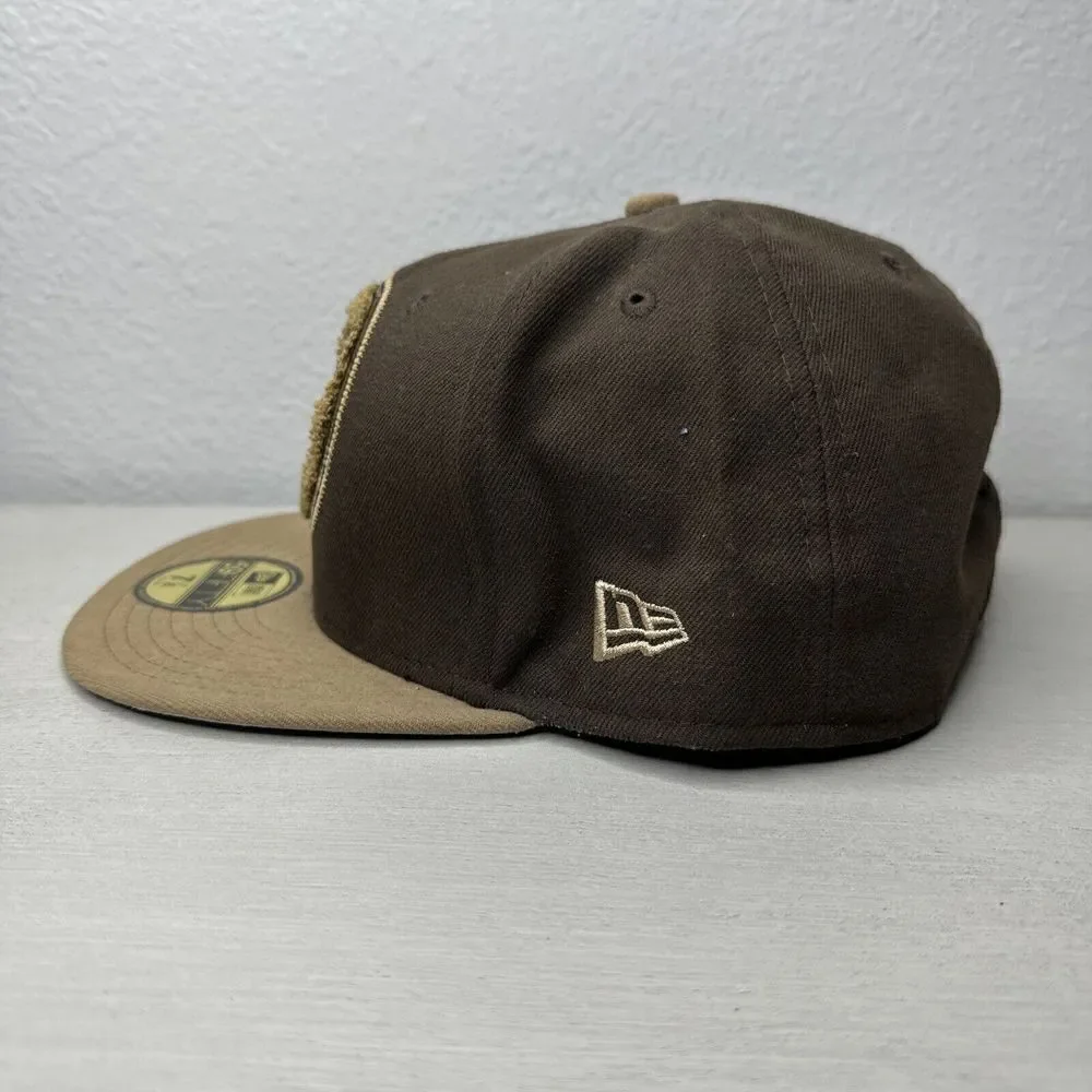 New Era NY Yankees Big Logo Chenille 59FIFTY Brown Fitted Hat
